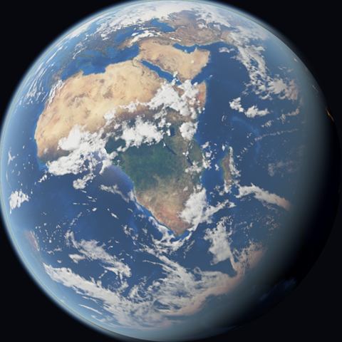 3D globe of the Earth, drag to spin